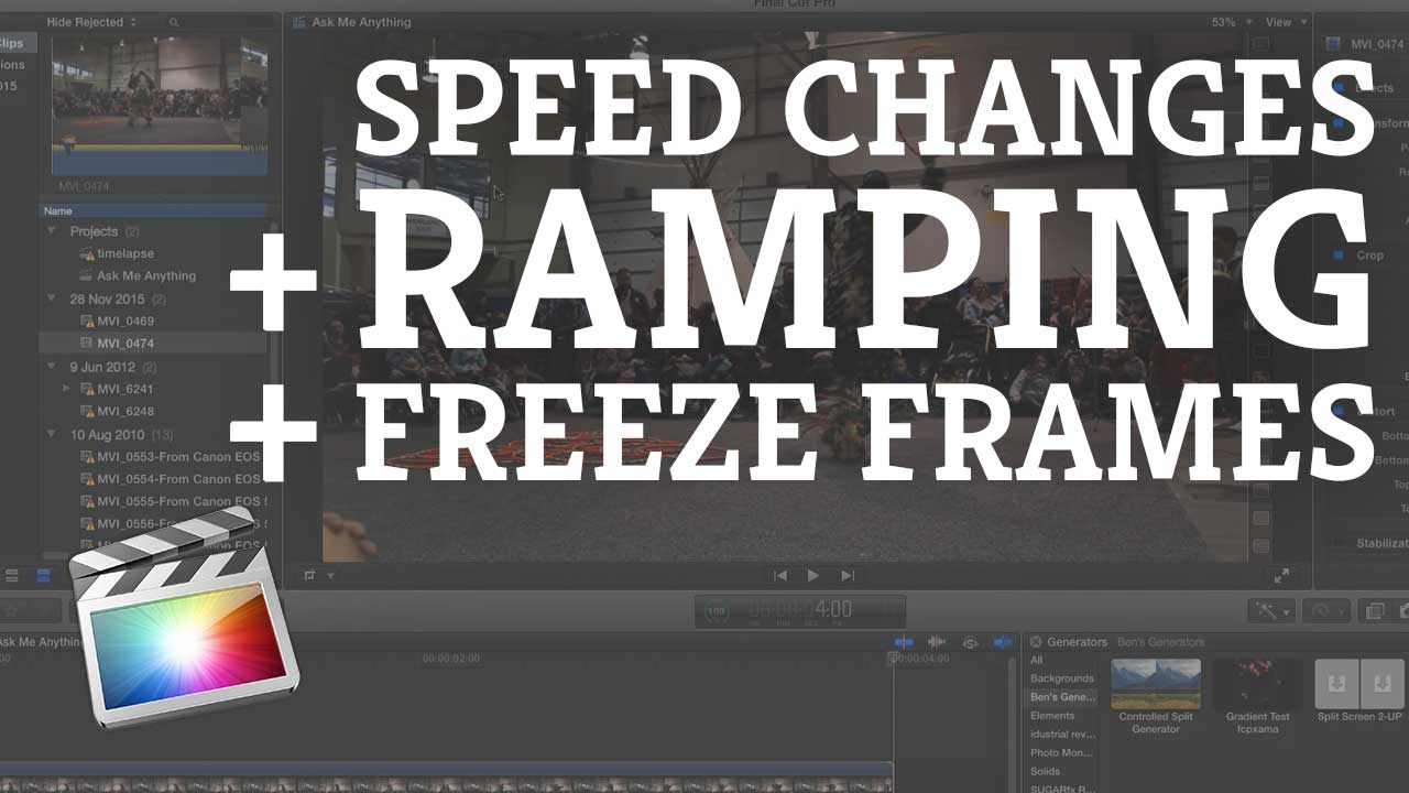 Final Cut Pro X: Speed Adjustments & Freeze Frames #fcpx #tutorial #YQR #FCPXAMA