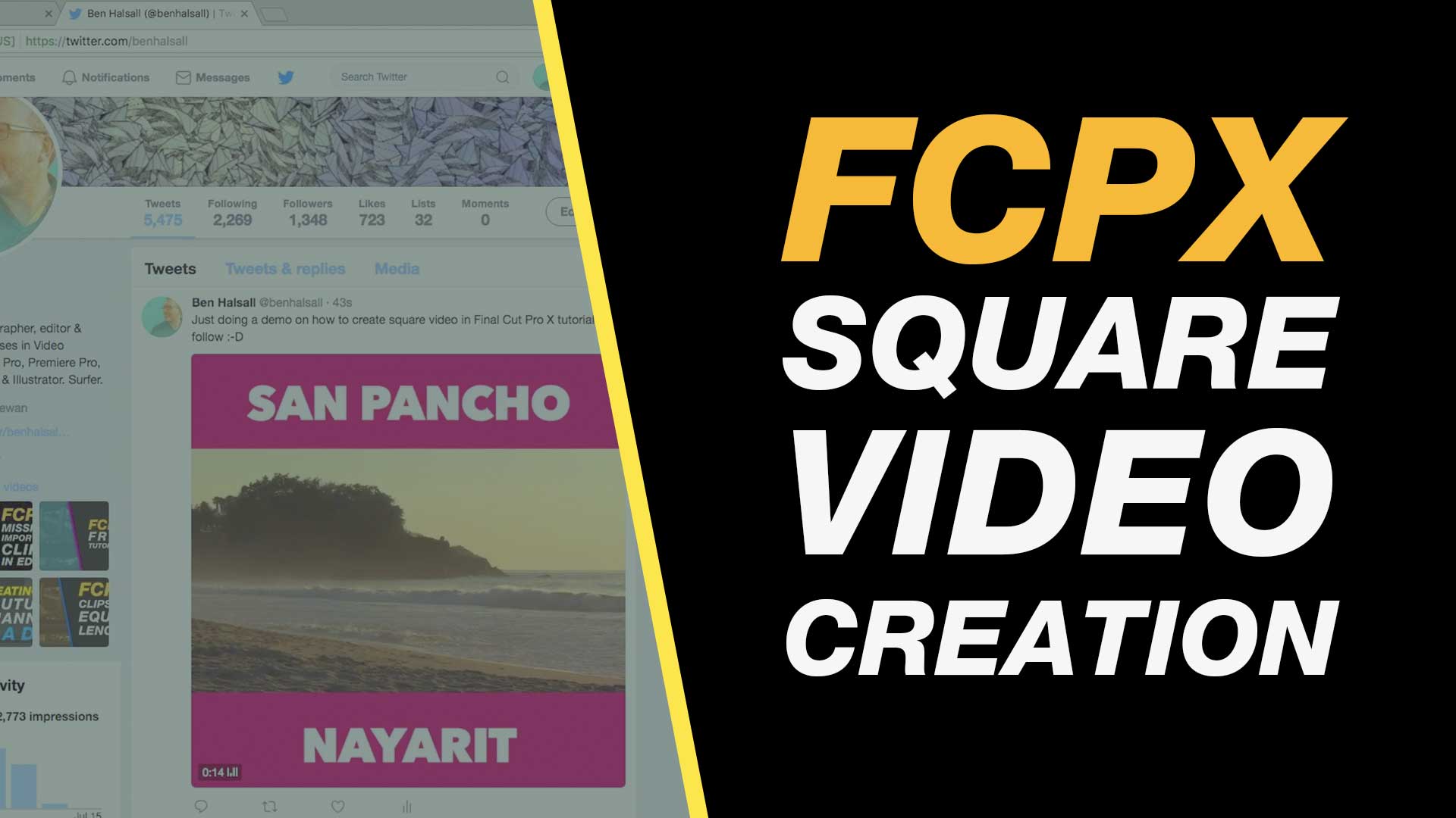 Final Cut Pro X: Square Video for Facebook & Instagram, Letter-boxed with Type – Tutorial #fcpx #finalcutprox #videoediting