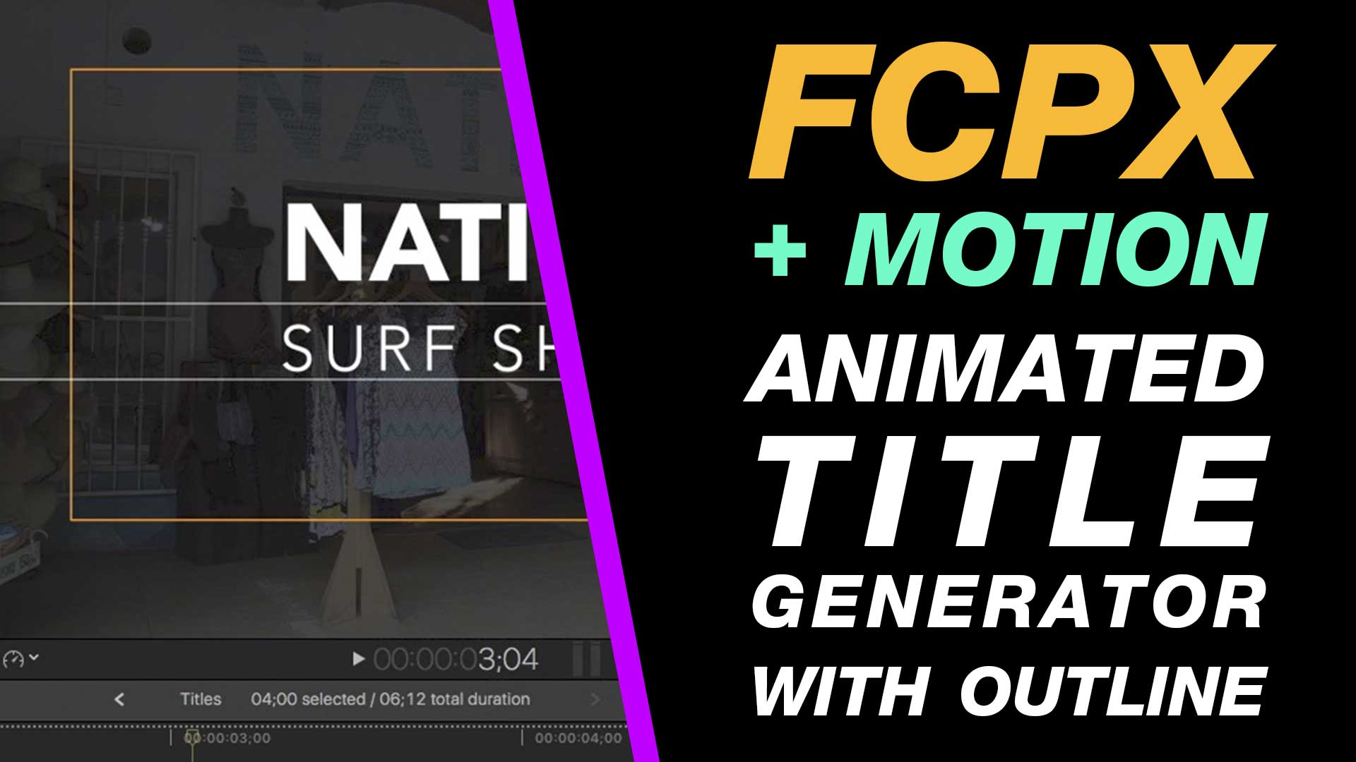 Final Cut Pro X & Apple Motion: Stylish Animated Title Generator with Outline #fcpx