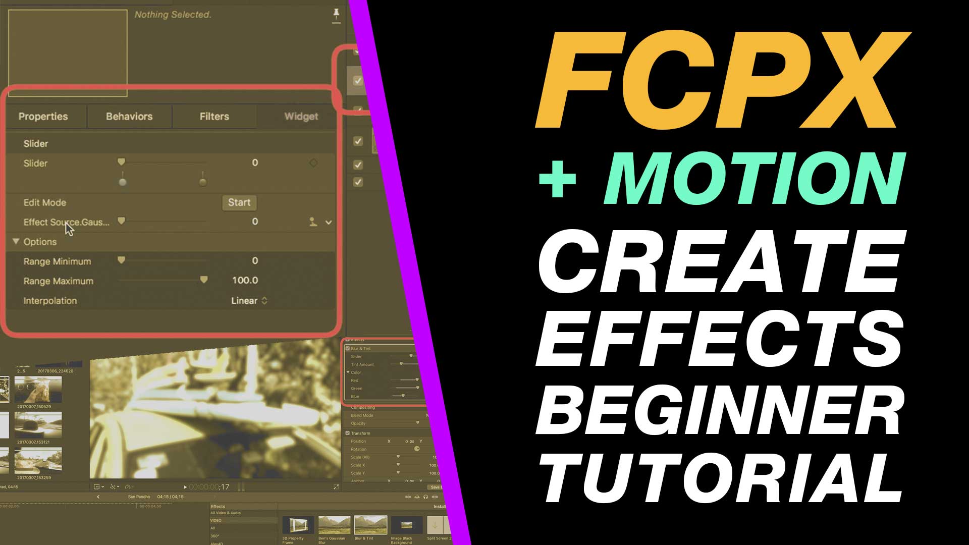 Motion & Final Cut Pro X – Create a Blur and Tint Effect from Scratch Beginner Tutorial #fcpx #applemotion