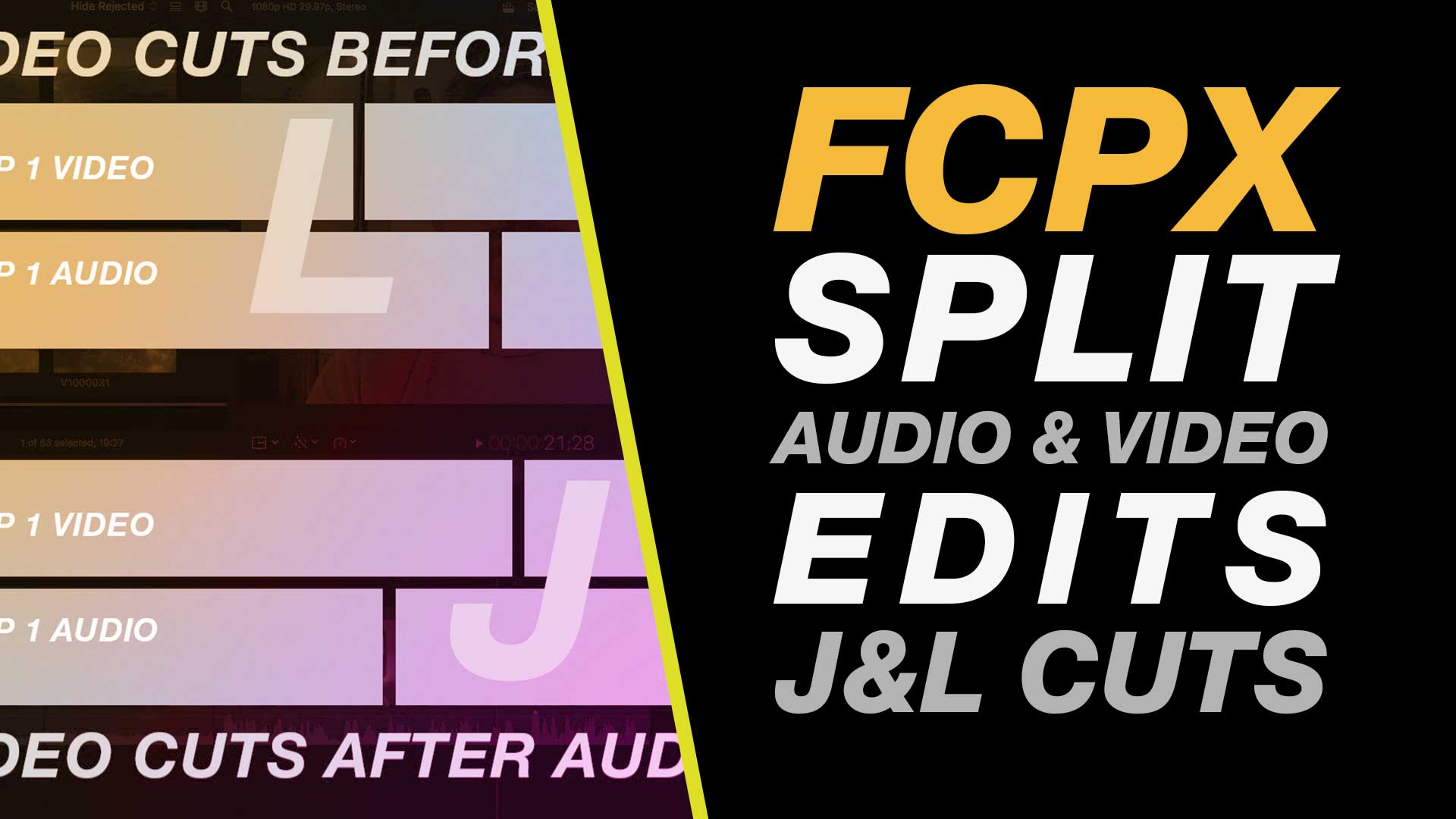 Final Cut Pro X: Split Audio & Video J & L Cuts in Final Cut Pro Free Mac Tutorial #fcpx